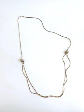 Adjustable Length Double Lined Gold Toned Vintage Cobra Chain Necklace